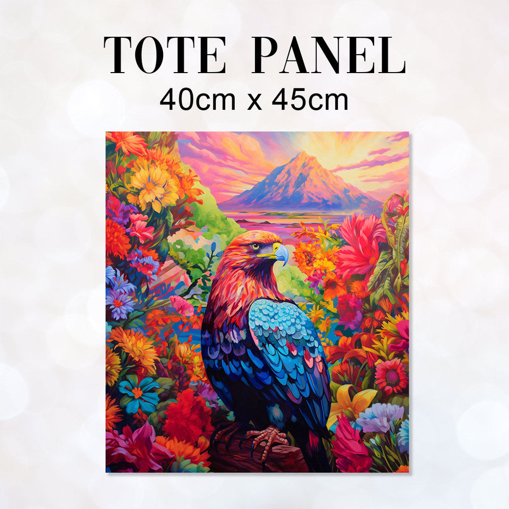 TOTE Bright Floral Eagle TP-53 Fabric Bag Panel