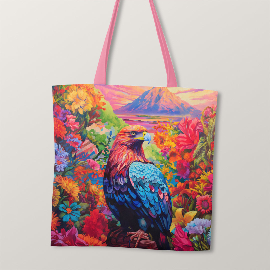 TOTE Bright Floral Eagle TP-53 Fabric Bag Panel