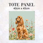 TOTE Floral Brown Cocker Spaniel 2 Fabric Bag Panel TP-531