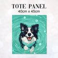 TOTE Swimming Border Collie Dog Fabric Bag Panel TP-537