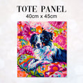 TOTE Colourful Border Collie Fabric Bag Panel TP-539