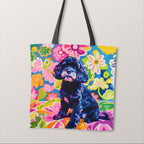 TOTE Colourful Cockapoo Fabric Bag Panel TP-540