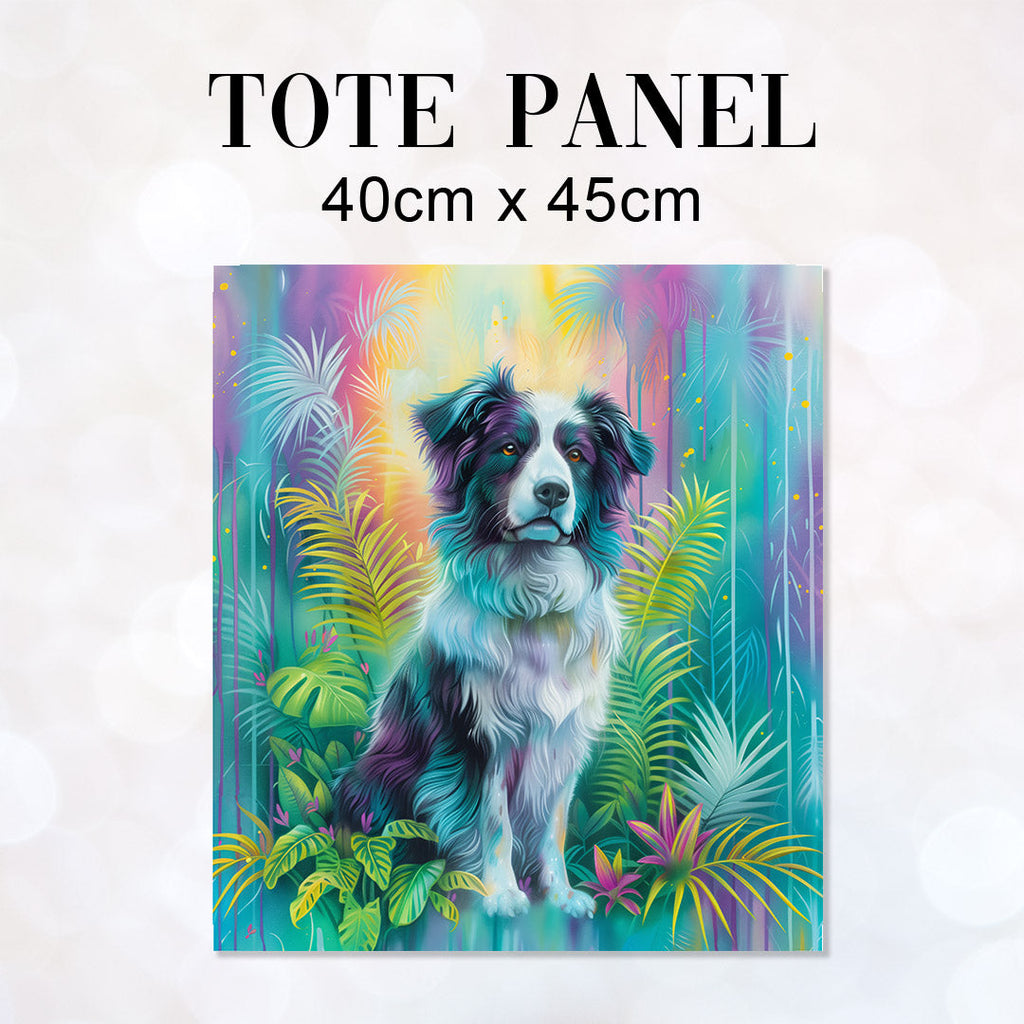TOTE Pastel Border Collie Fabric Bag Panel TP-543