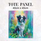 TOTE Pastel Border Collie Fabric Bag Panel TP-543
