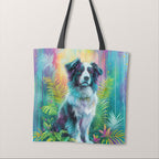 TOTE Pastel Border Collie Fabric Bag Panel TP-543