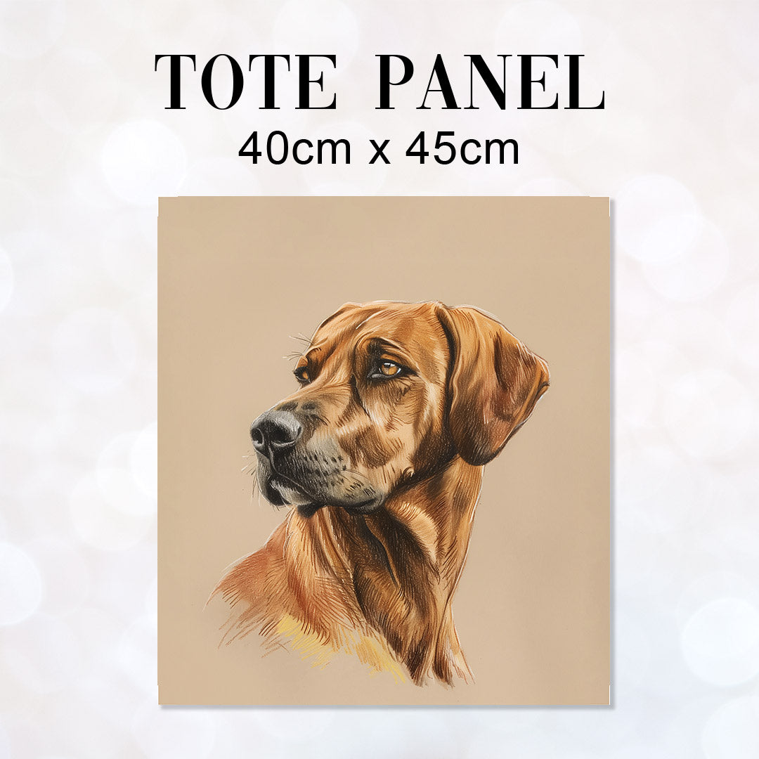 TOTE Rhodesian Ridge Dog Beige Fabric Bag Panel TP-544