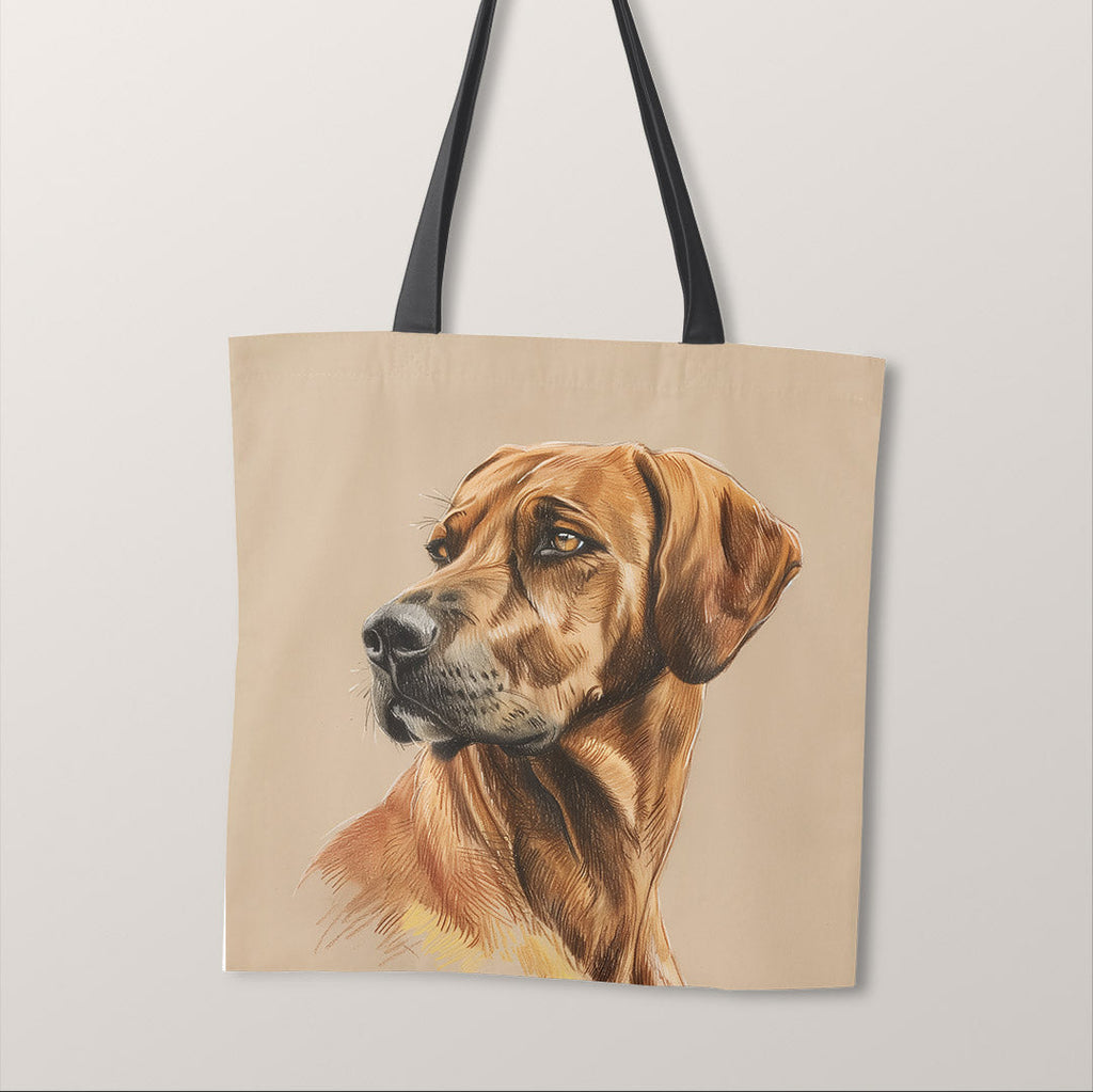 TOTE Rhodesian Ridge Dog Beige Fabric Bag Panel TP-544