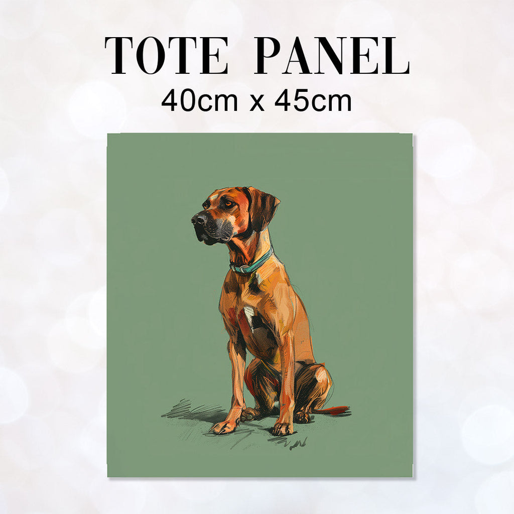 TOTE Rhodesian Ridge Dog Green Fabric Bag Panel TP-546