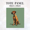 TOTE Rhodesian Ridge Dog Green Fabric Bag Panel TP-546