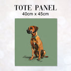 TOTE Rhodesian Ridge Dog Green Fabric Bag Panel TP-546