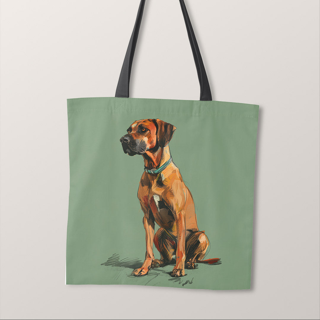 TOTE Rhodesian Ridge Dog Green Fabric Bag Panel TP-546