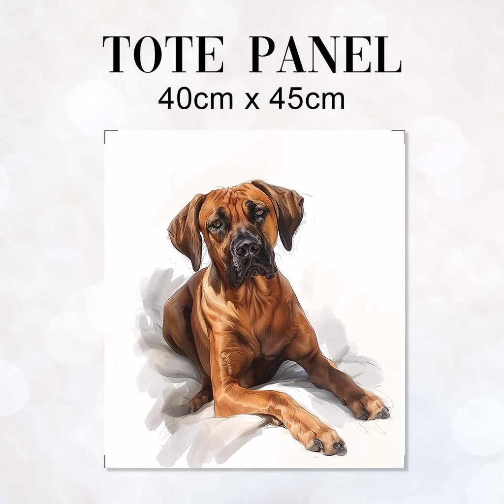 TOTE Rhodesian Ridge Dog White Fabric Bag Panel TP-548