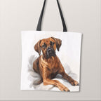 TOTE Rhodesian Ridge Dog White Fabric Bag Panel TP-548