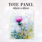 TOTE Watercolour Thistle 1 Fabric Bag Panel TP-549