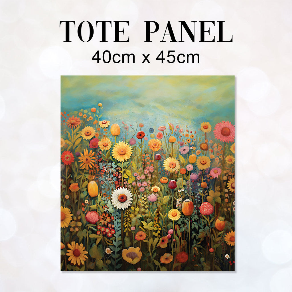 TOTE Autumn Flower Field TP-55 Fabric Bag Panel