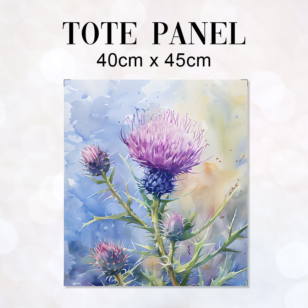TOTE Watercolour Thistle 2 Fabric Bag Panel TP-550