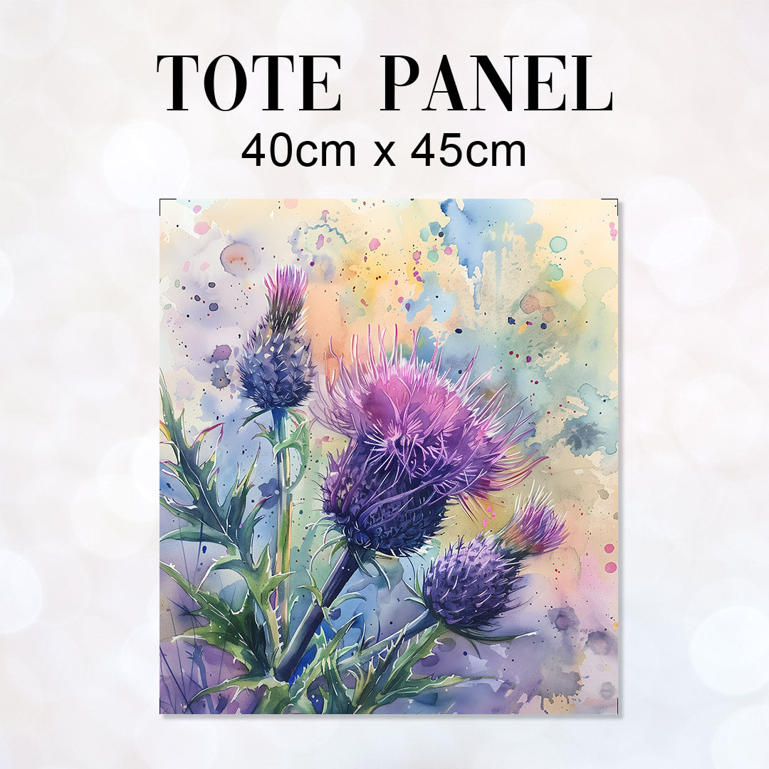 TOTE Watercolour Thistle 3 Fabric Bag Panel TP-551