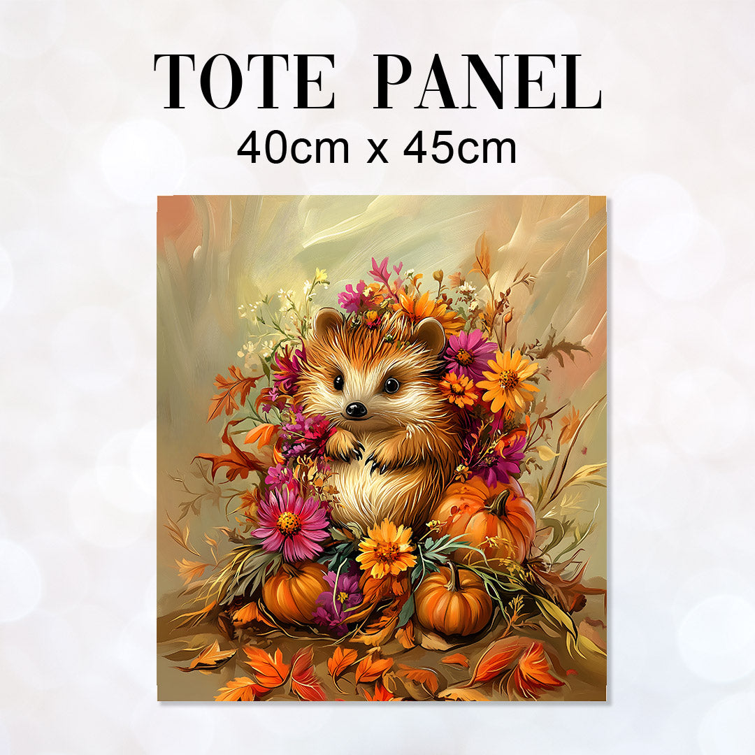 TOTE Autumn Hedgehog Fabric Bag Panel TP-552