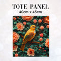 TOTE Floral Yellow Bird Fabric Bag Panel TP-555
