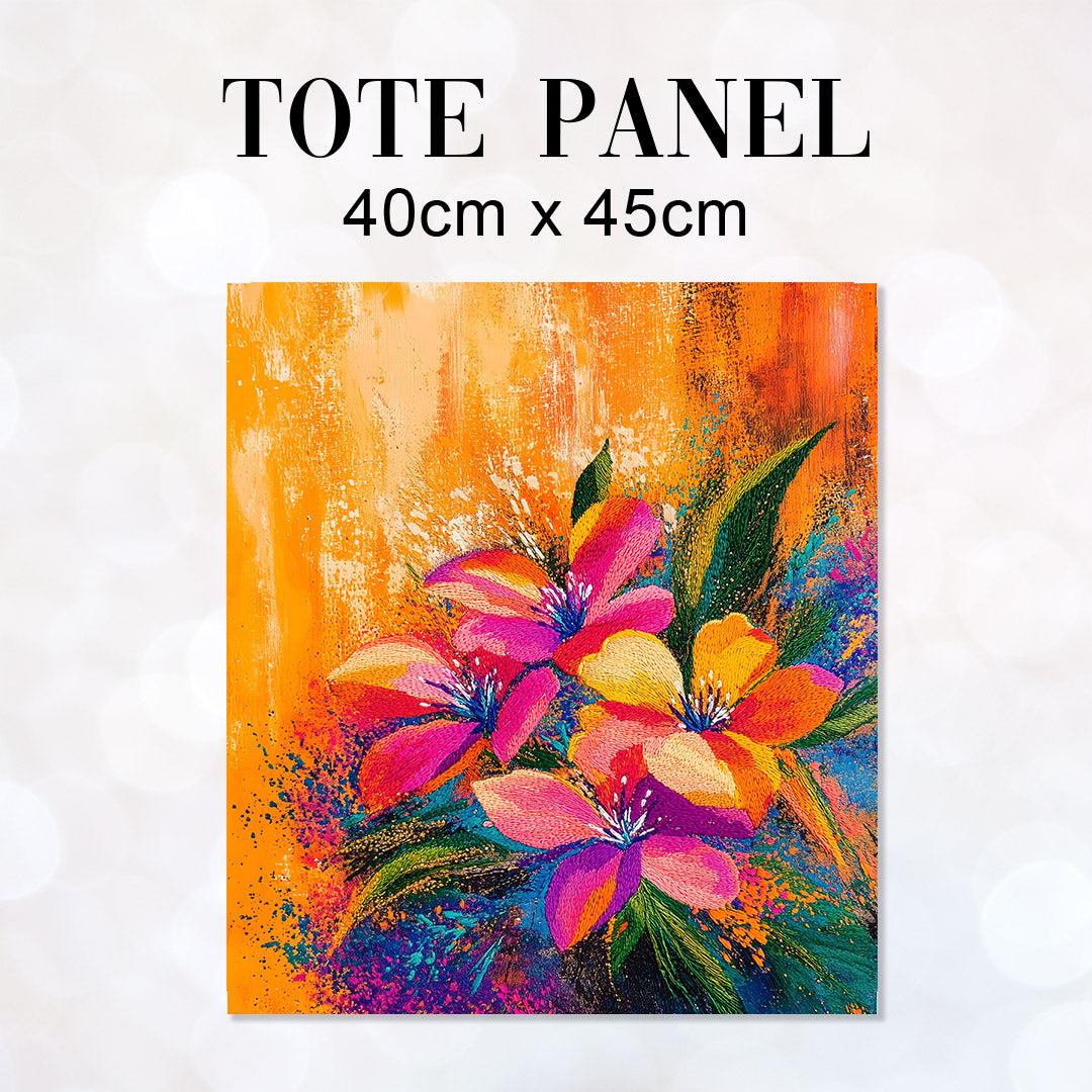 TOTE Colourful Autumn Lillies Fabric Bag Panel TP-557