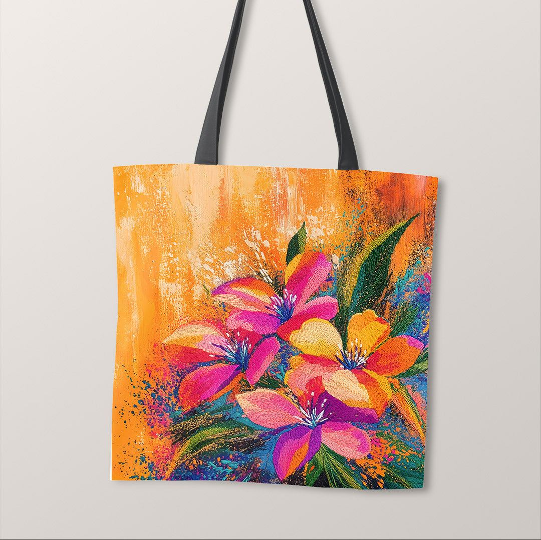 TOTE Colourful Autumn Lillies Fabric Bag Panel TP-557