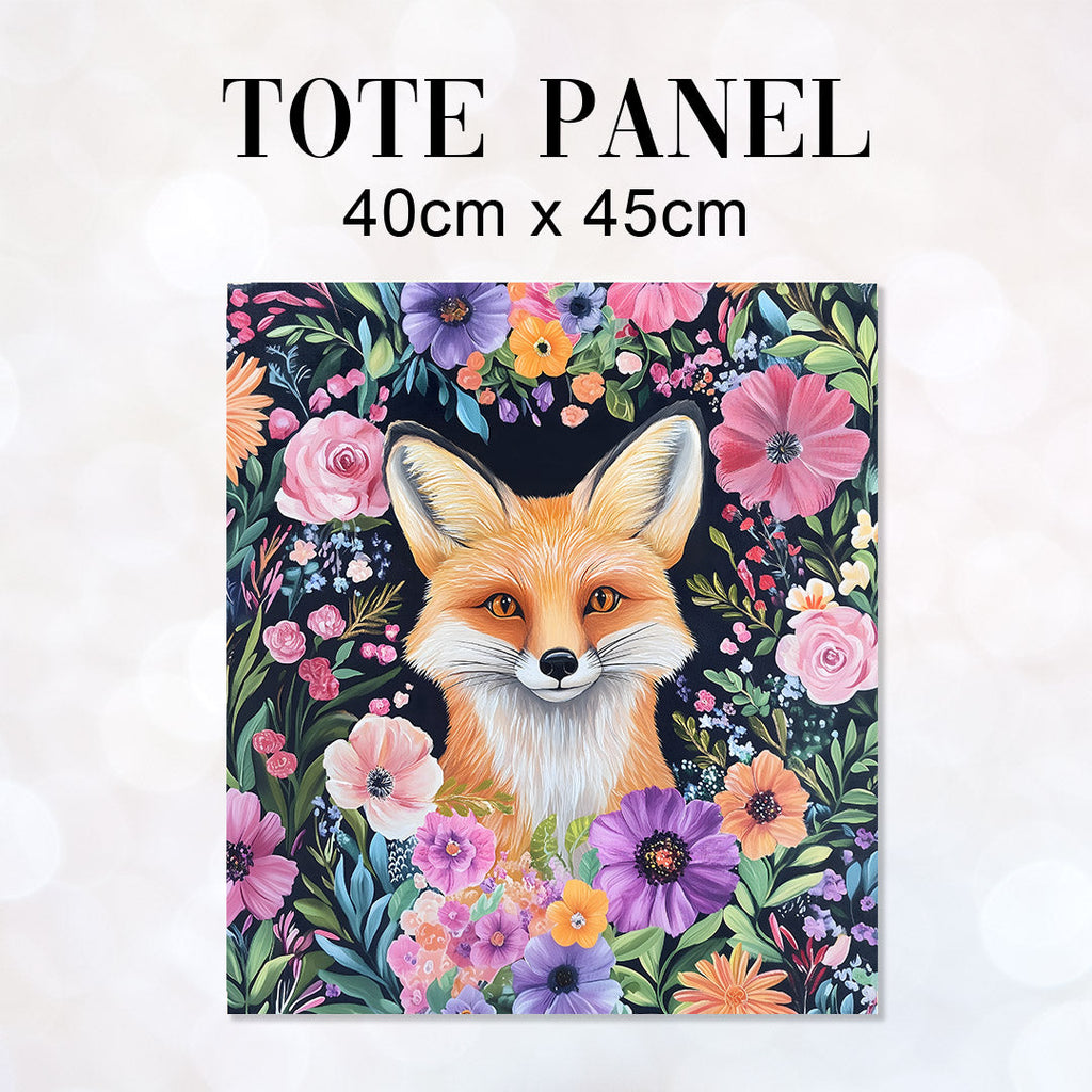 TOTE Floral Fox Fabric Bag Panel TP-559