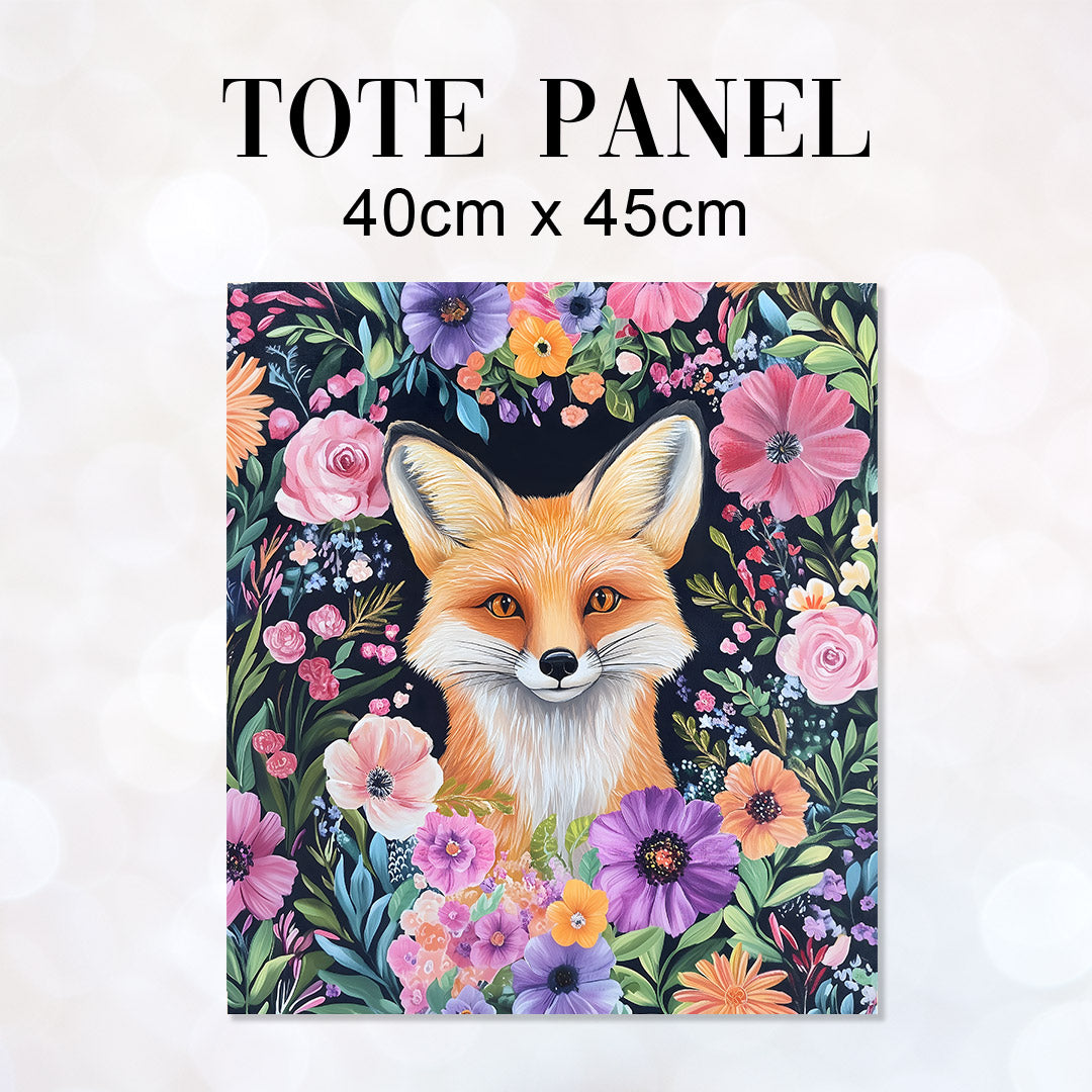 TOTE Floral Fox Fabric Bag Panel TP-559