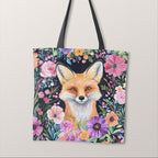 TOTE Floral Fox Fabric Bag Panel TP-559
