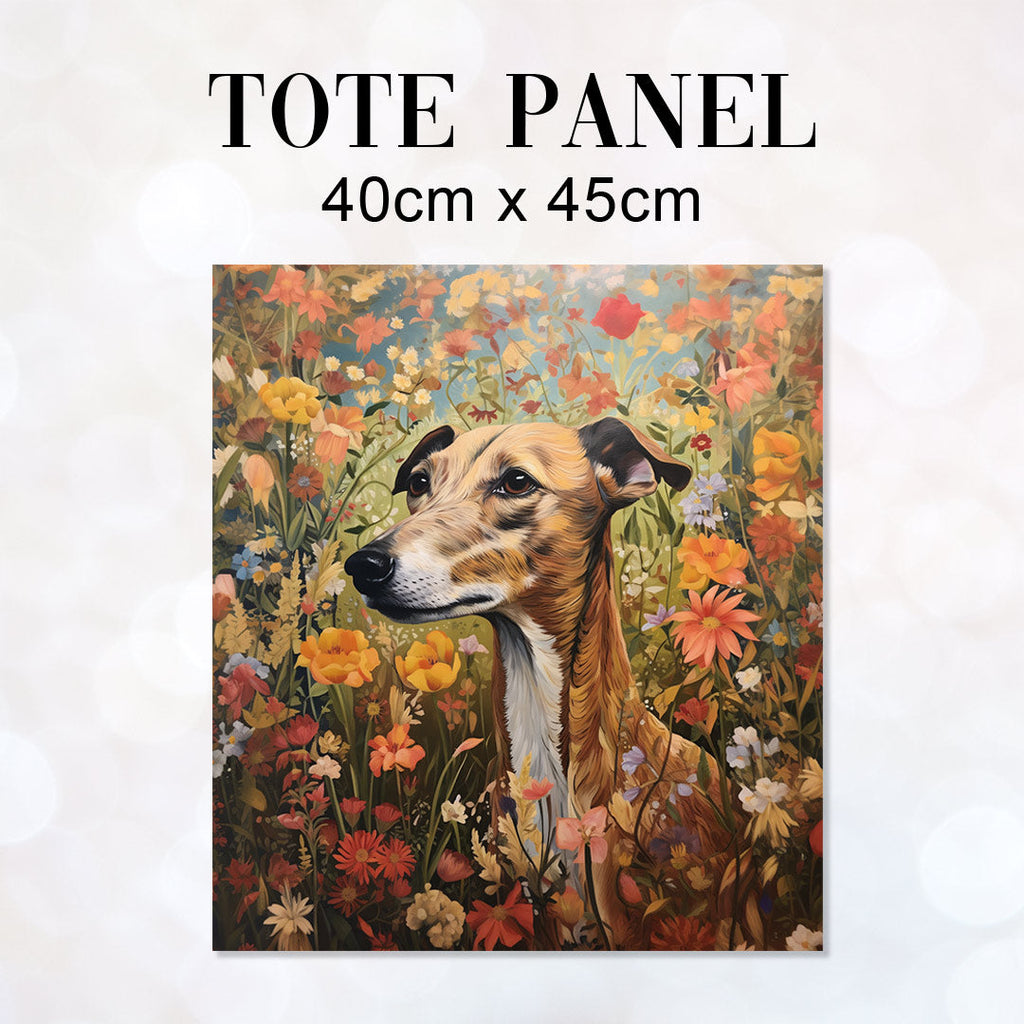 TOTE Autumn Floral Greyhound TP-56 Fabric Bag Panel