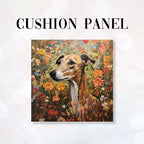 CUSHION Fabric Panel Autumn Floral Greyhound CP-56
