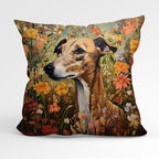 CUSHION Fabric Panel Autumn Floral Greyhound CP-56