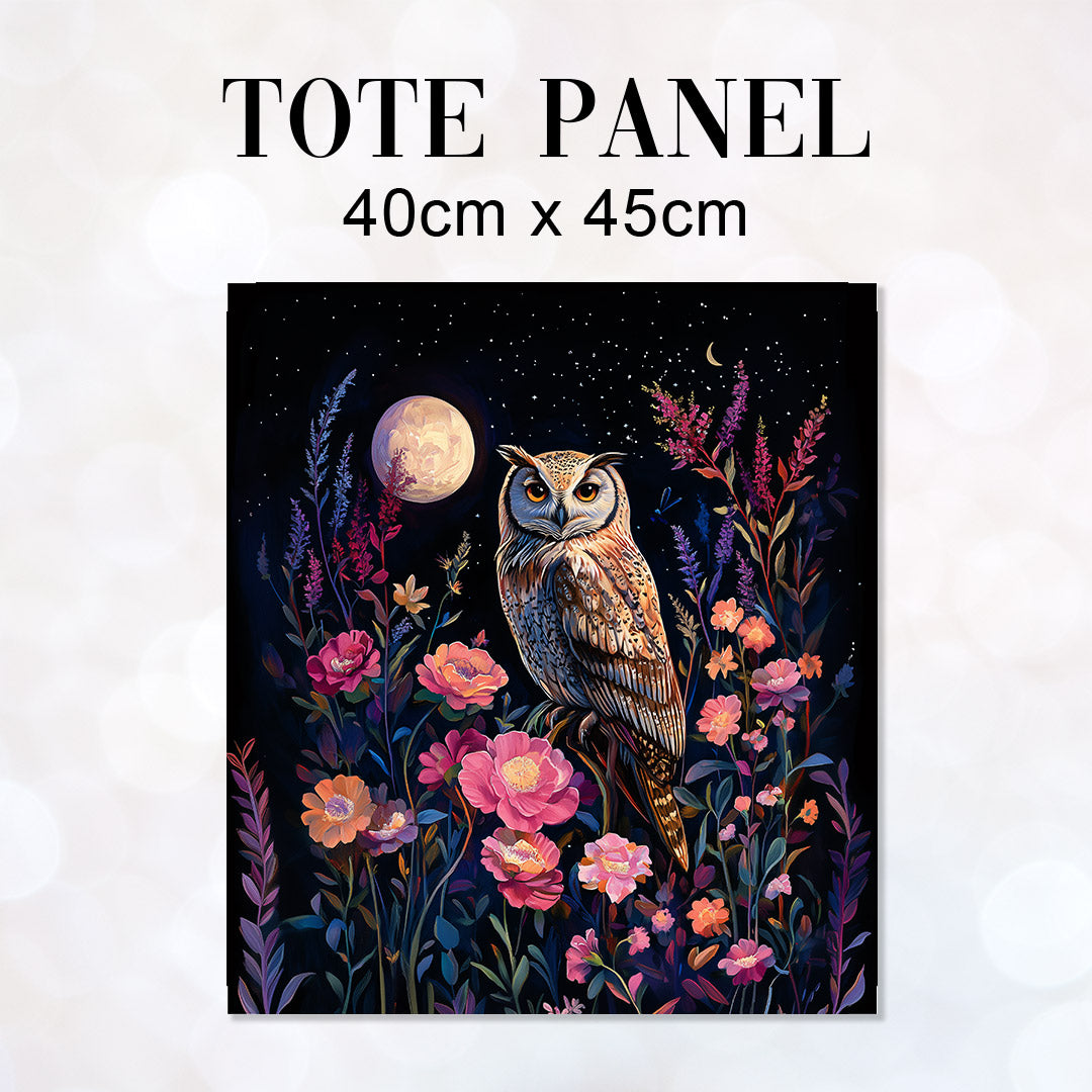 TOTE Moonlight Owl Fabric Bag Panel TP-570