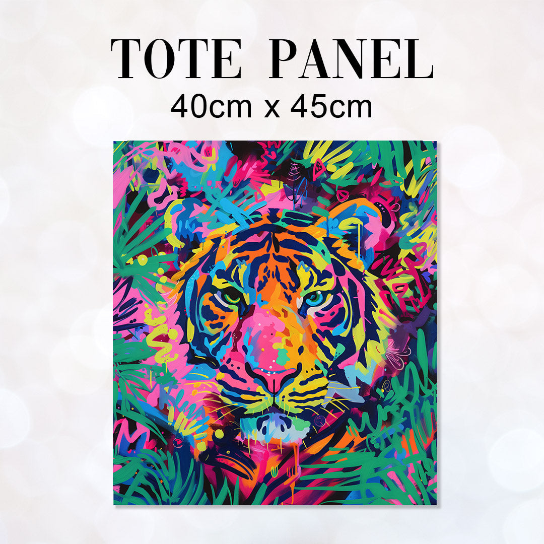 TOTE Graffiti Tiger Fabric Bag Panel TP-574