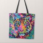 TOTE Graffiti Tiger Fabric Bag Panel TP-574