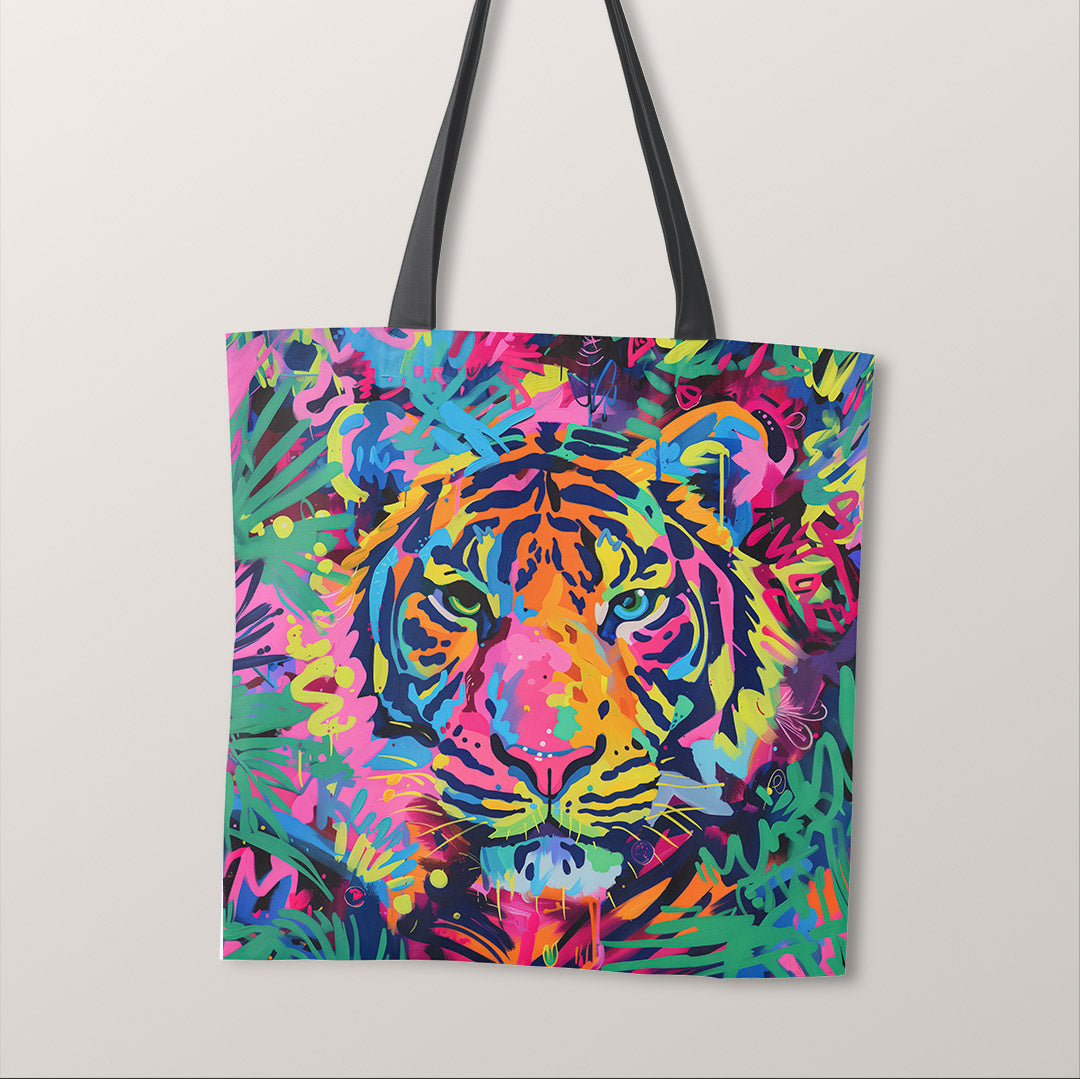 TOTE Graffiti Tiger Fabric Bag Panel TP-574