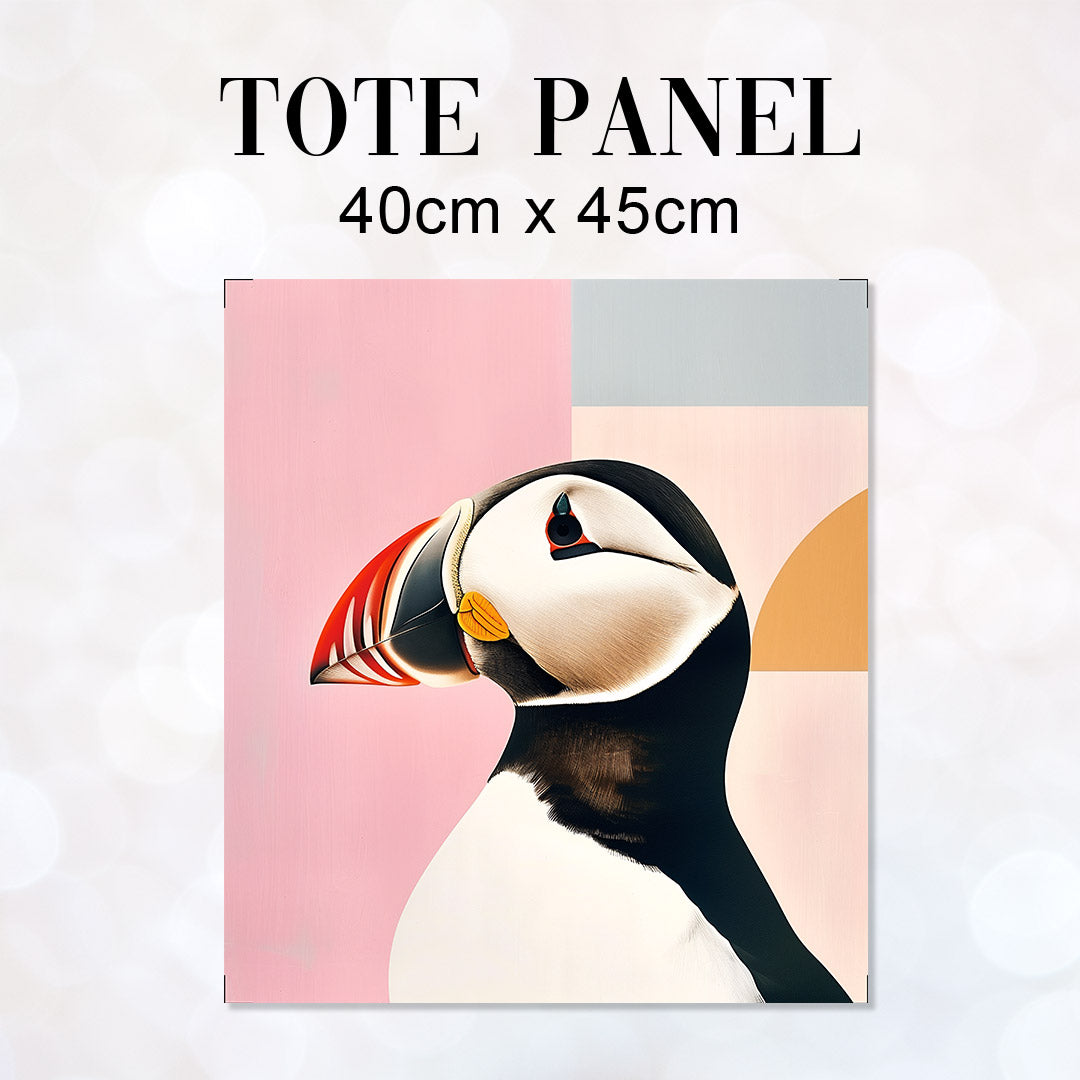 TOTE Pastel Puffin Fabric Bag Panel TP-575