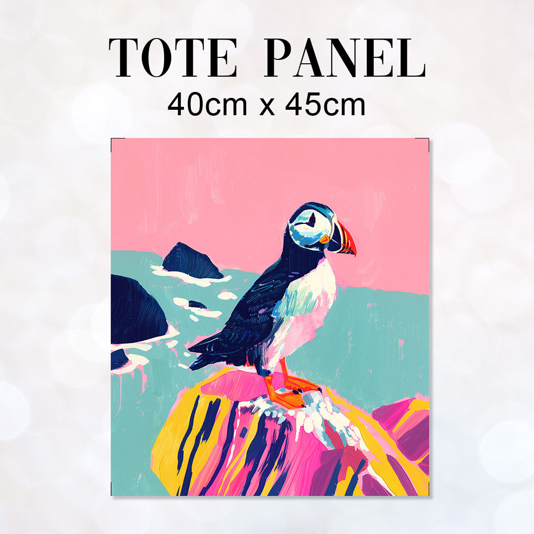 TOTE Puffin Painting Fabric Bag Panel TP-577