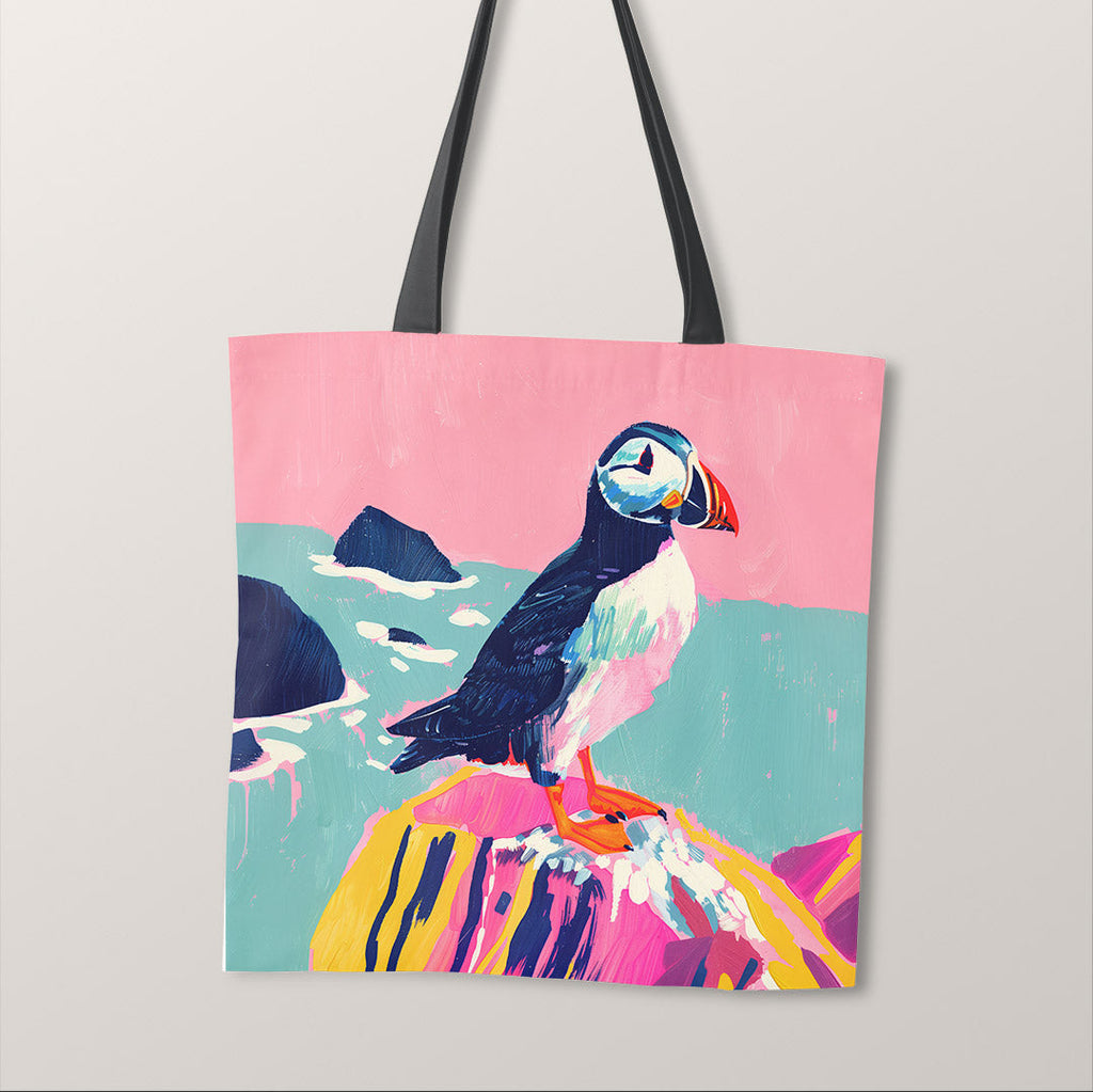 TOTE Puffin Painting Fabric Bag Panel TP-577