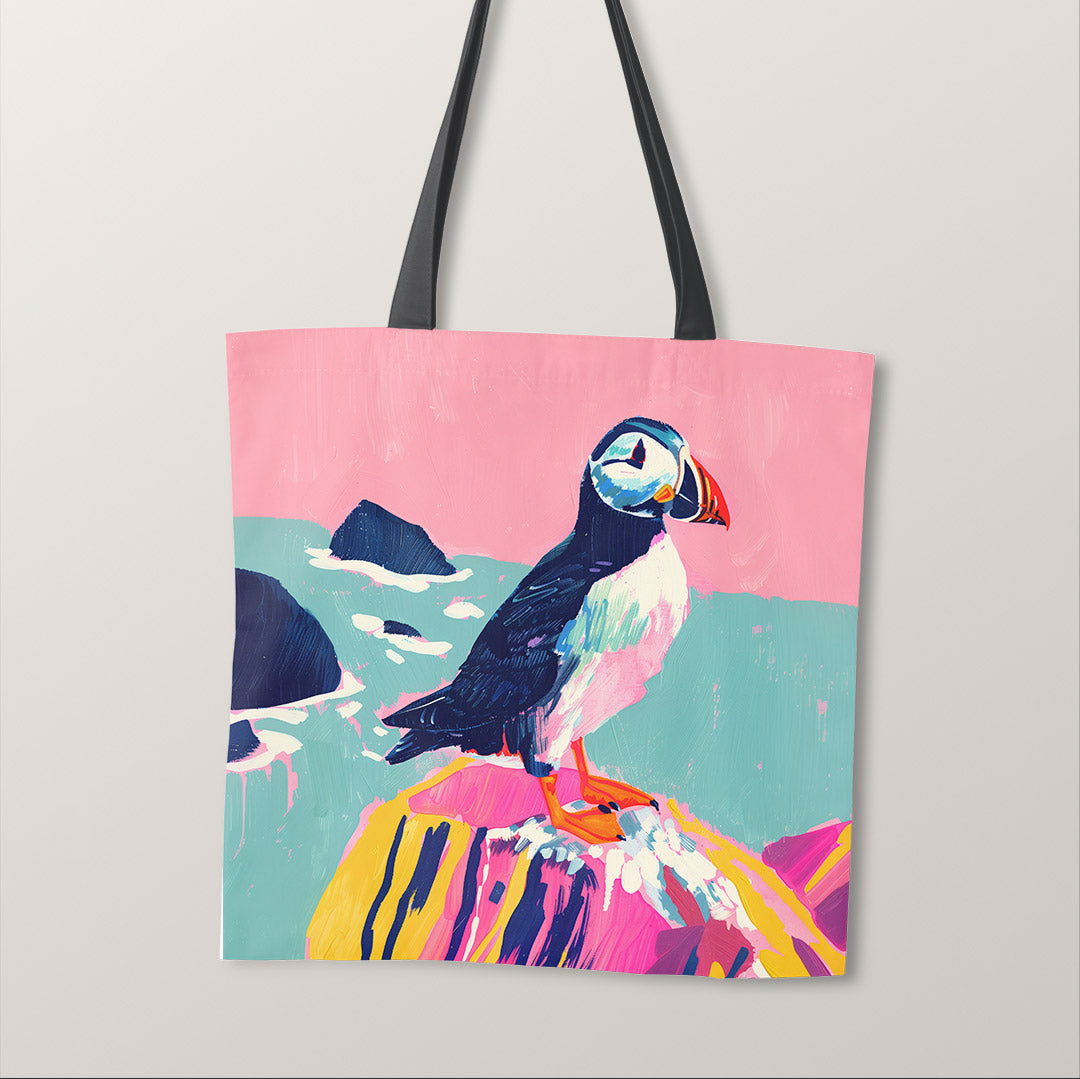 TOTE Puffin Painting Fabric Bag Panel TP-577