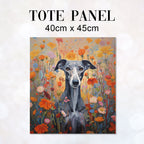 TOTE Autumn Floral Greyhound TP-58 Fabric Bag Panel