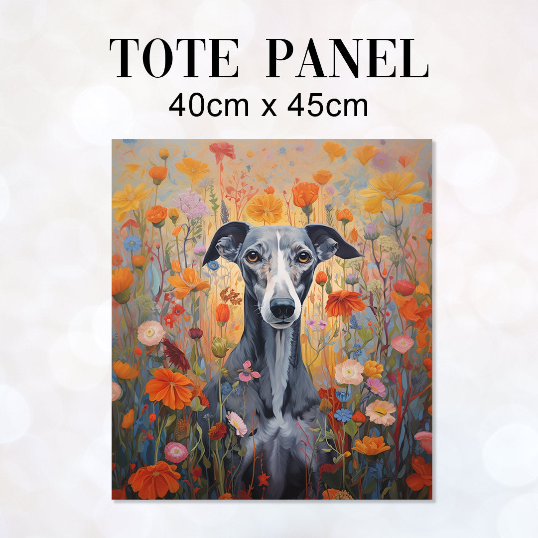 TOTE Autumn Floral Greyhound TP-58 Fabric Bag Panel