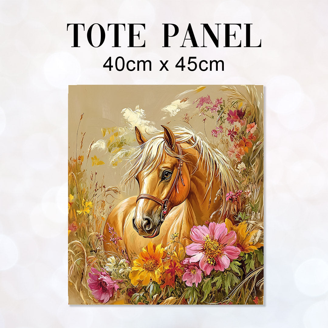 TOTE Autumn Horse Fabric Bag Panel TP-581