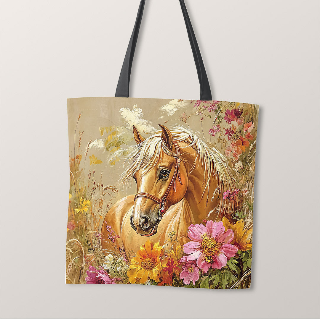 TOTE Autumn Horse Fabric Bag Panel TP-581