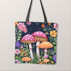 TOTE Floral Mushrooms Fabric Bag Panel TP-582