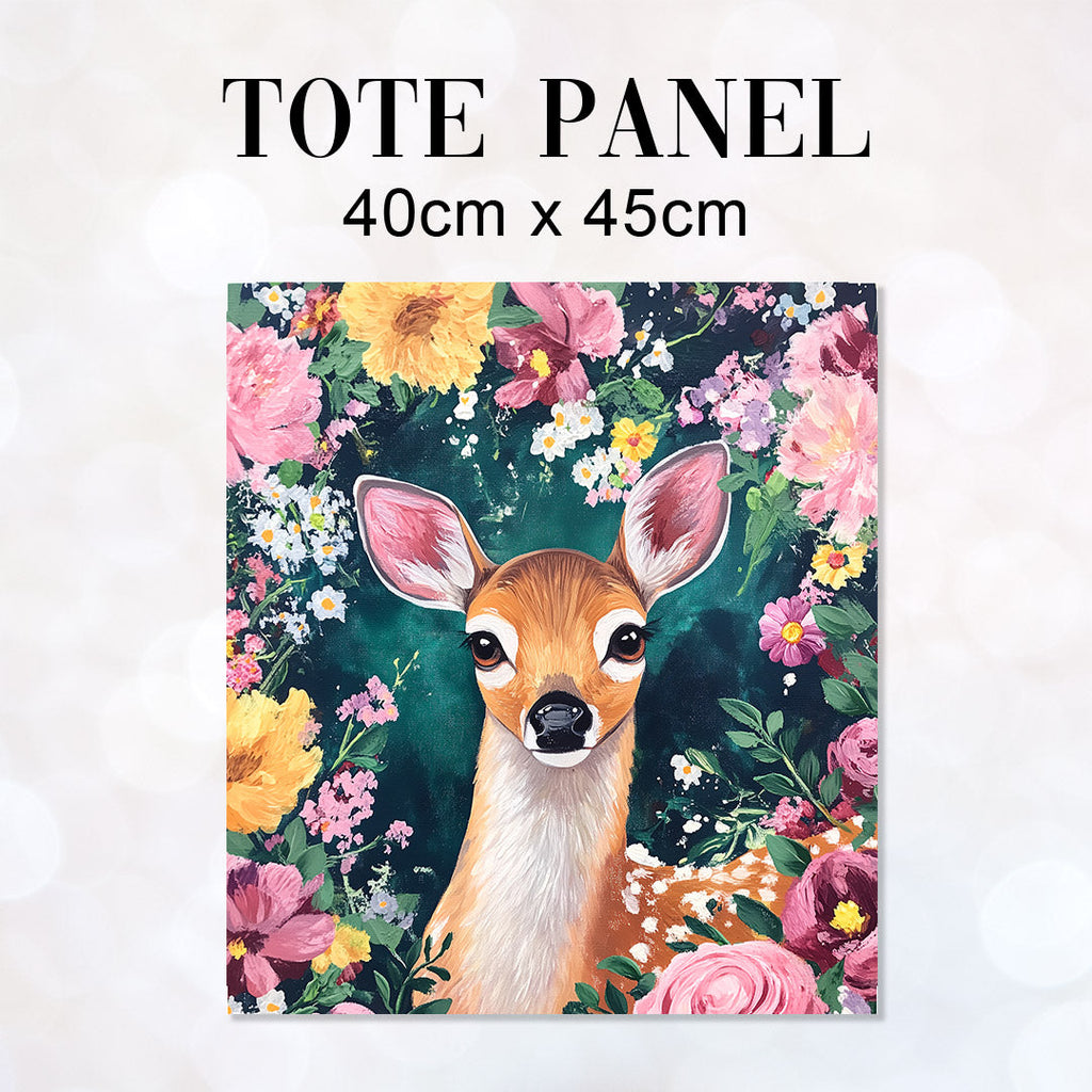 TOTE Floral Fawn Fabric Bag Panel TP-583