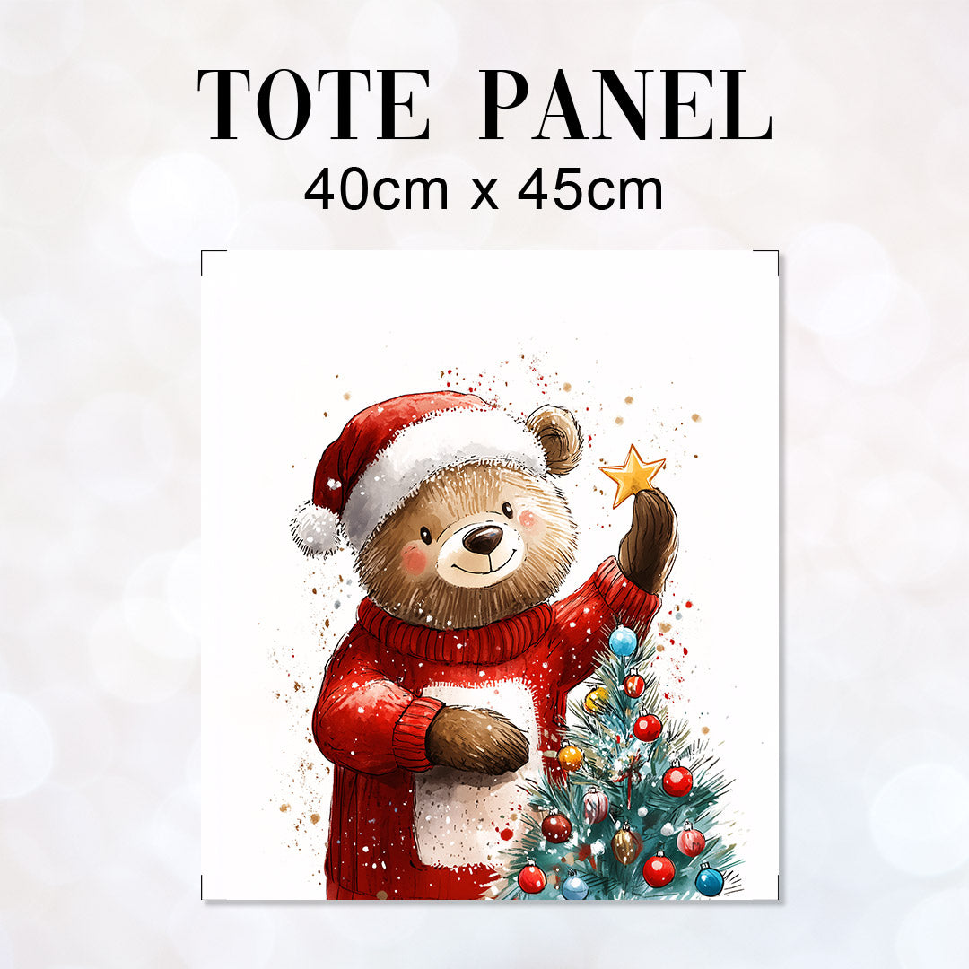 TOTE Christmas Bear Fabric Bag Panel TP-584