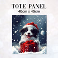 TOTE Christmas Border Collie Dog Fabric Bag Panel TP-585