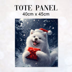 TOTE Christmas Samoyed Dog Fabric Bag Panel TP-586