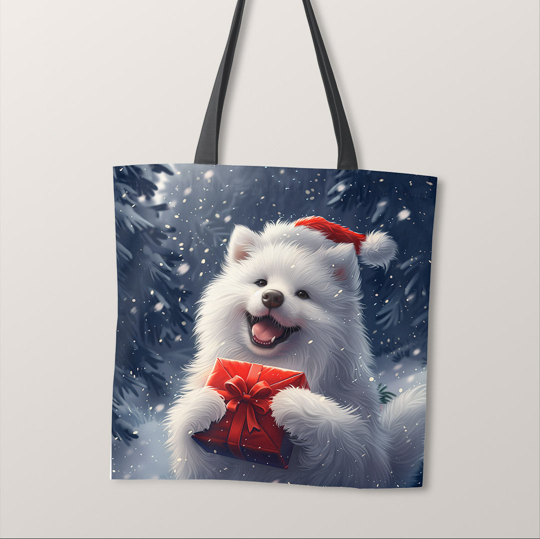 TOTE Christmas Samoyed Dog Fabric Bag Panel TP-586