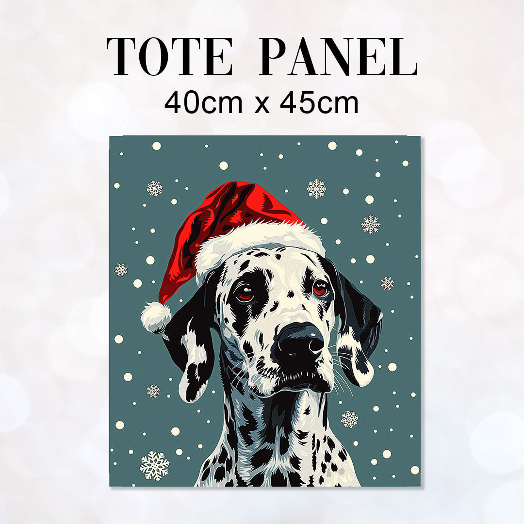 TOTE Christmas Dalmatian Dog Fabric Bag Panel TP-587